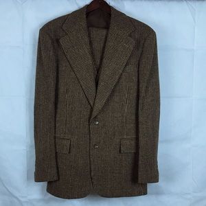 Polo by Ralph Lauren, 3 piece, 100% Virgin Wool, Brown Suit with Suede Elbows